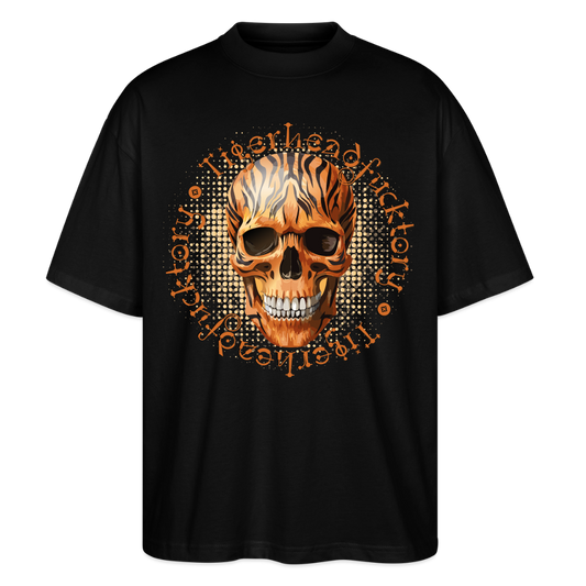Tiger Skull Design – Oversized Unisex Bio T-Shirt - Schwarz