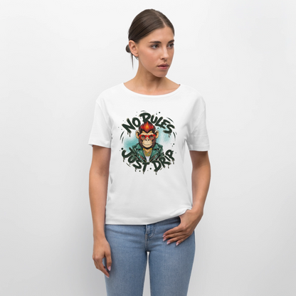 Monkey No Rules Design – Rundhals Frauen Bio-T-Shirt - Weiß