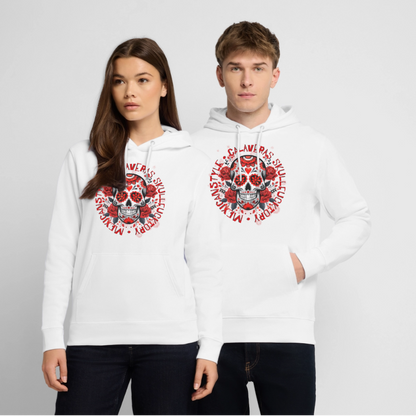 Sugar Skull Rosen Design - Unisex Bio-Hoodie - Weiß