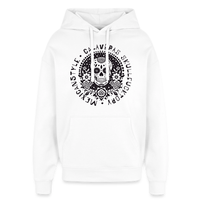 Sugar Skull Black Design - Oversized Unisex Hoodie - Weiß