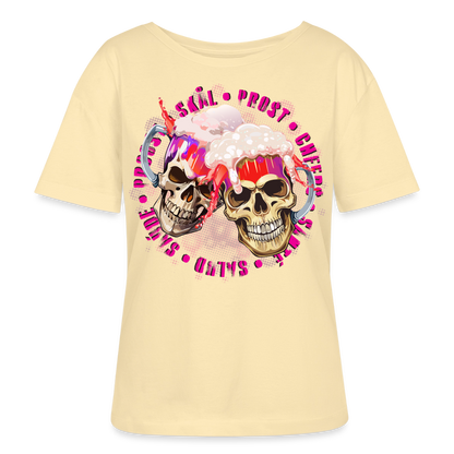 Party Skull Design Pink – Rundhals Frauen Bio-T-Shirt - Creme