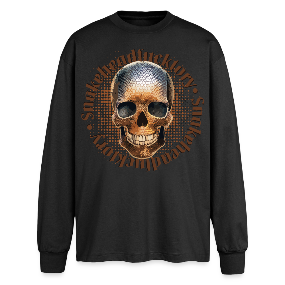 Snake Skull Design – Oversized Langarmshirt - Schwarz