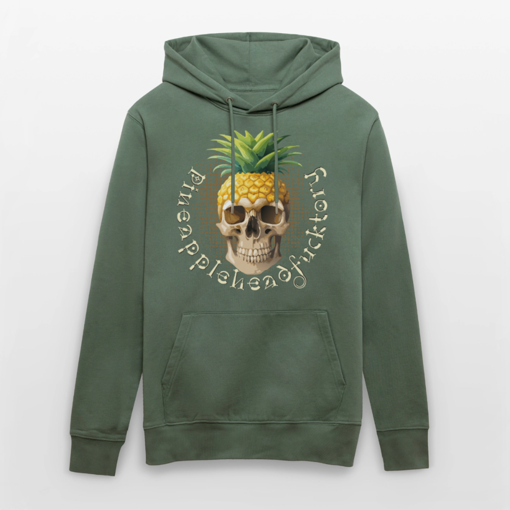 Pineapple Skull Design - Unisex Bio-Hoodie - Tanngrün