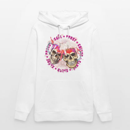 Party Skull Design Pink – Unisex Bio-Hoodie - Weiß
