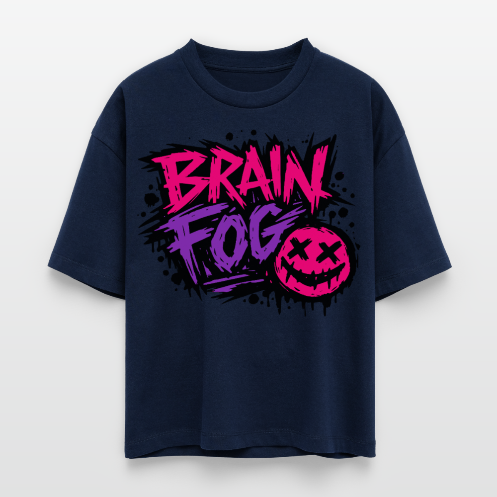 Brain Fog Design – Frauen Boxy Bio-T-Shirt - Navy