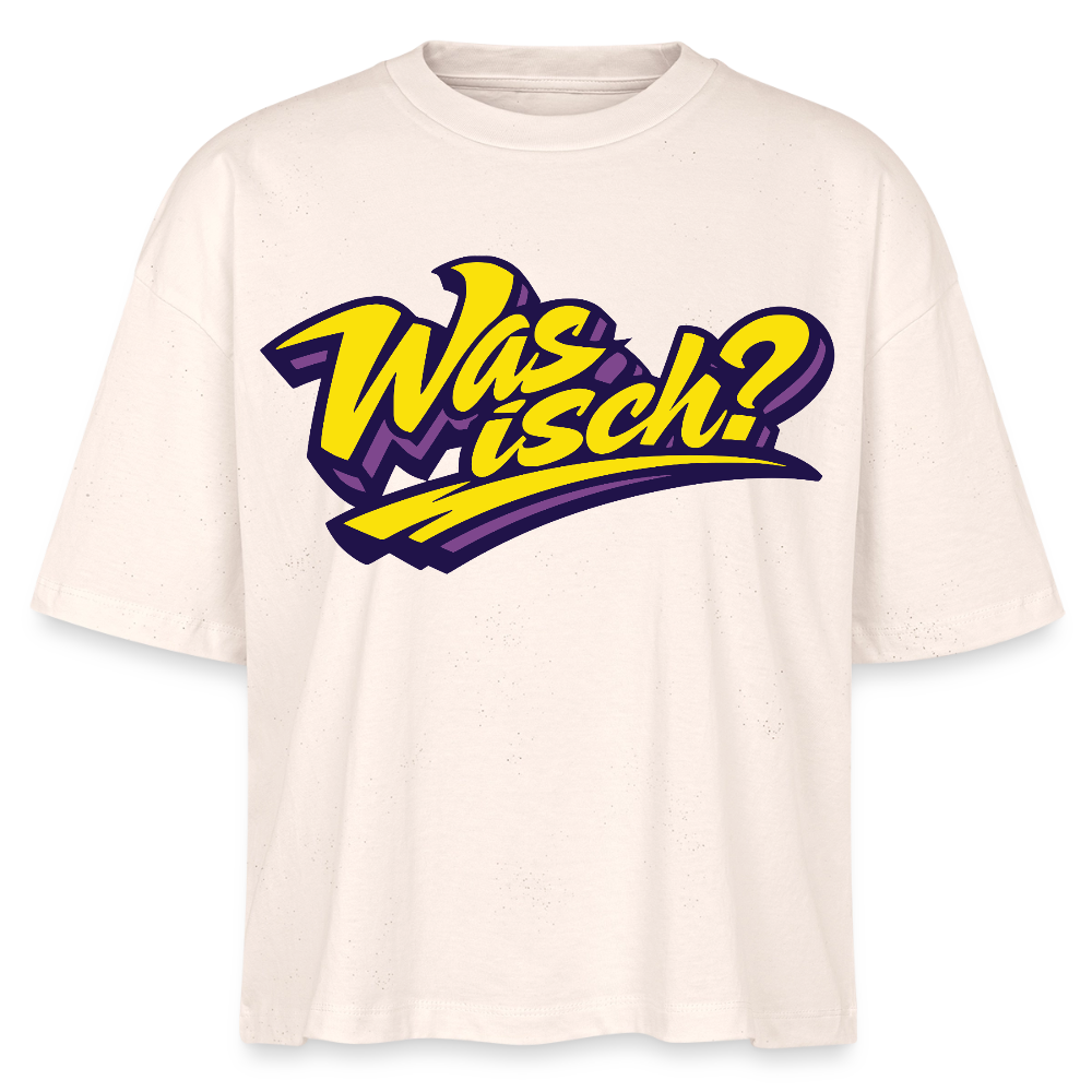Was isch? Design – Frauen Boxy Bio-T-Shirt - Natur