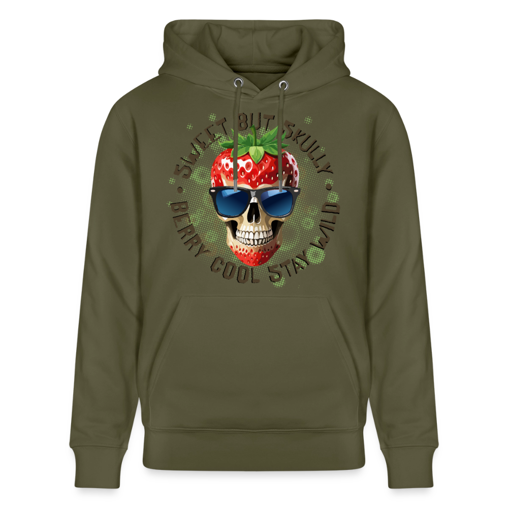 Strawberry Skull Design – Unisex Bio-Hoodie - Khaki Grün