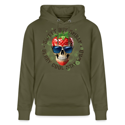 Strawberry Skull Design – Unisex Bio-Hoodie - Khaki Grün