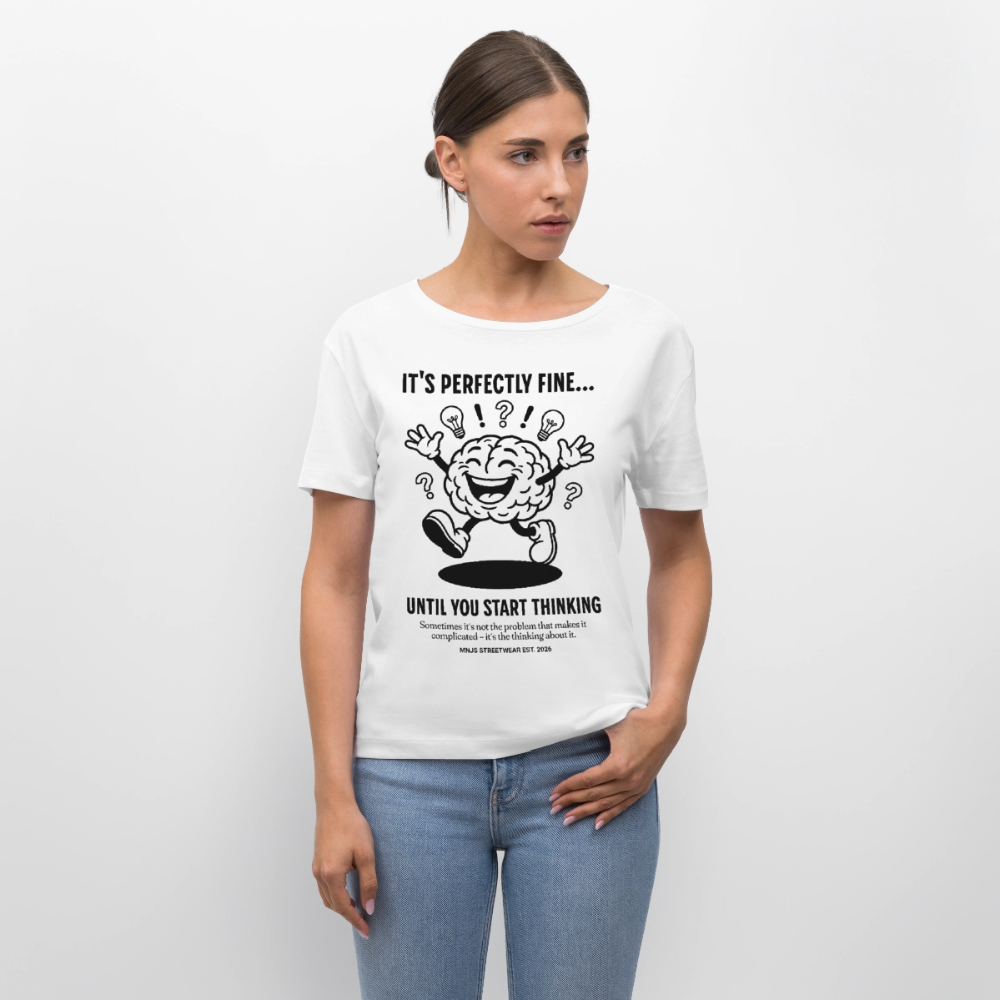 Brain Design – Rundhals Frauen Bio-T-Shirt - Weiß