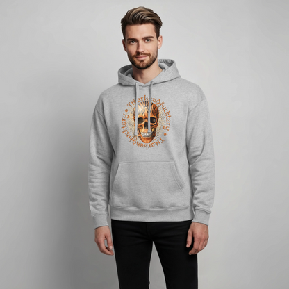 Tiger Skull Design – Oversized Unisex Hoodie - Grau meliert
