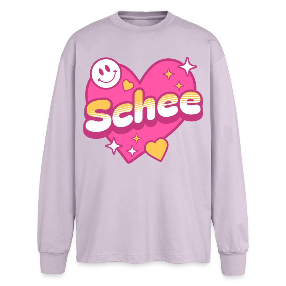 Schnee Design – Oversized Langarmshirt - verblasstes Lila