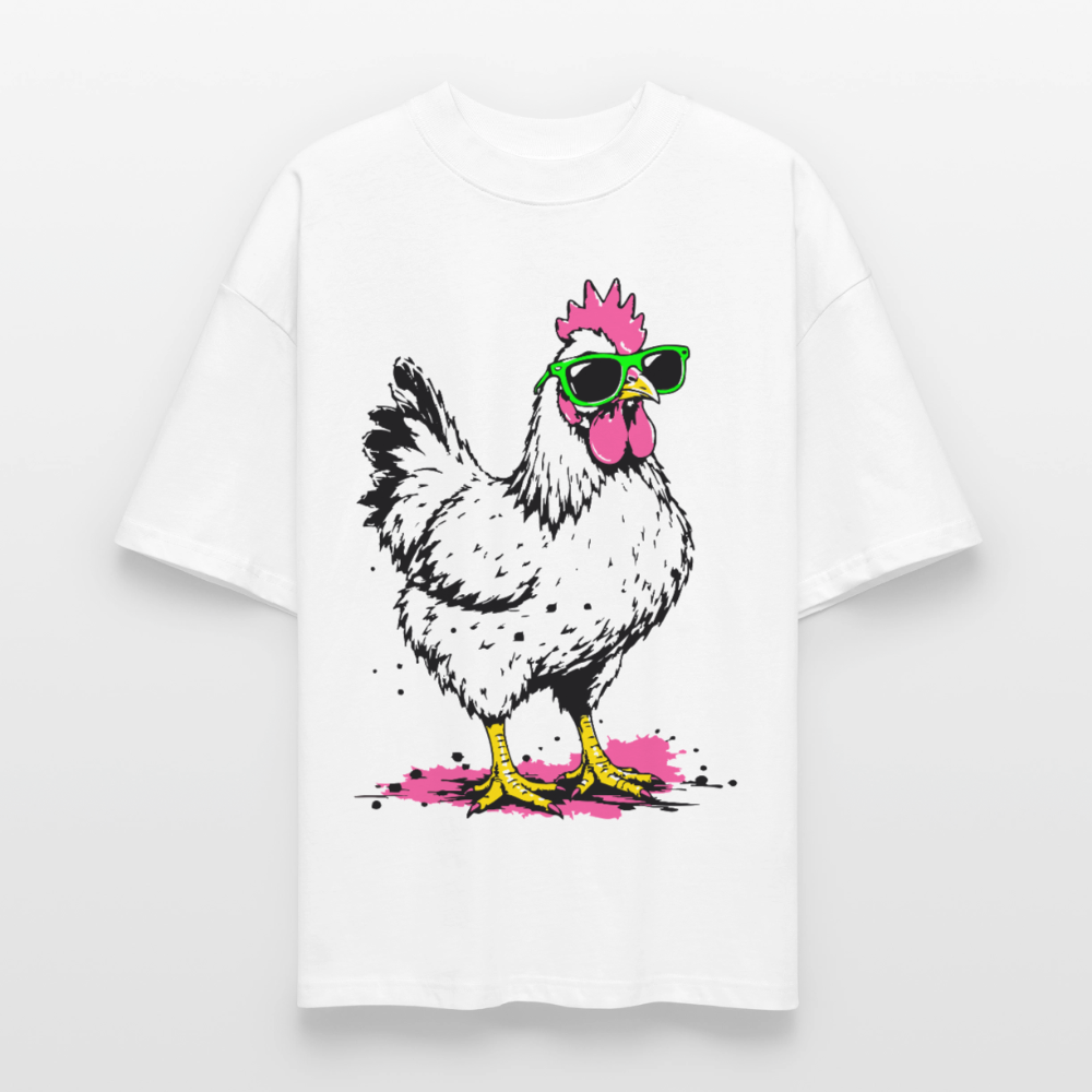 Street Chicken Design – Oversized Unisex Bio T-Shirt - Weiß