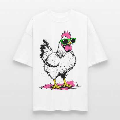 Street Chicken Design – Oversized Unisex Bio T-Shirt - Weiß