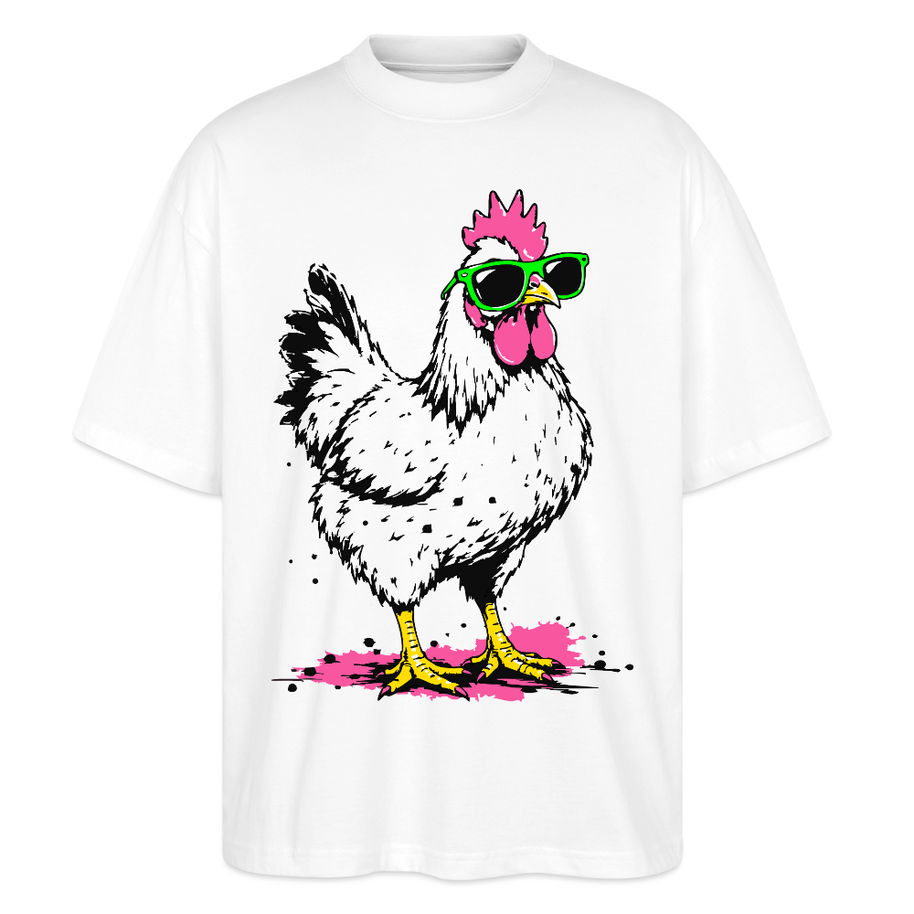 Street Chicken Design – Oversized Unisex Bio T-Shirt - Weiß