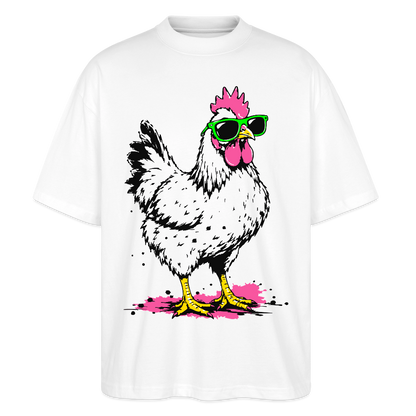 Street Chicken Design – Oversized Unisex Bio T-Shirt - Weiß