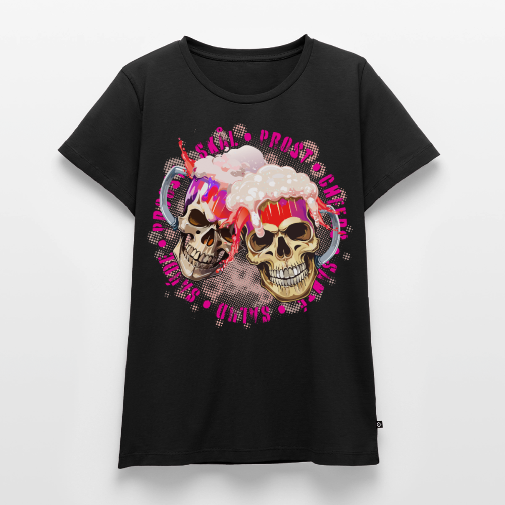 Party Skull Design Pink – Frauen Premium T-Shirt - Schwarz
