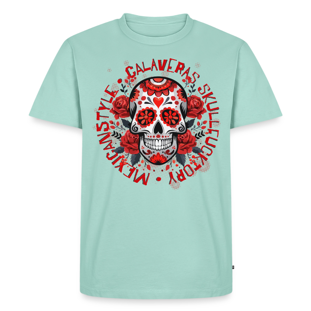 Sugar Skull Rosen Design - Männer Premium T-Shirt - Mint 