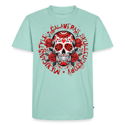 Sugar Skull Rosen Design - Männer Premium T-Shirt - Mint 
