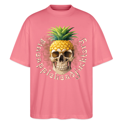 Pineapple Skull Design - Oversized Unisex Bio T-Shirt - Pink 
