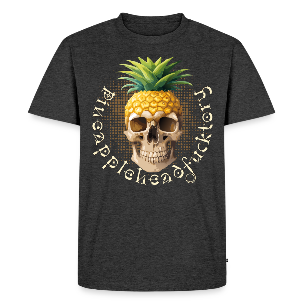 Pineapple Skull Design - Männer Premium T-Shirt - Anthrazit meliert