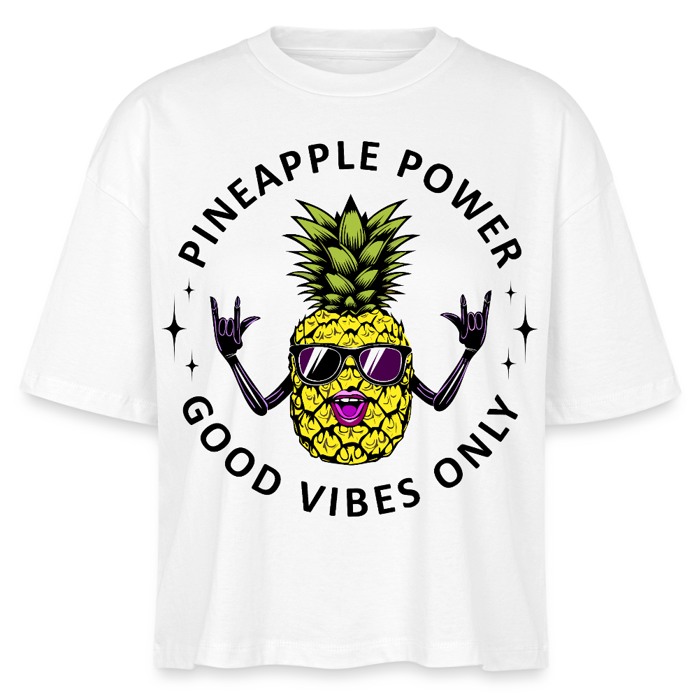 Pineapple Power Design – Frauen Boxy Bio-T-Shirt - Weiß