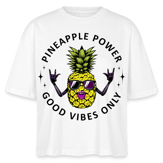 Pineapple Power Design – Frauen Boxy Bio-T-Shirt - Weiß