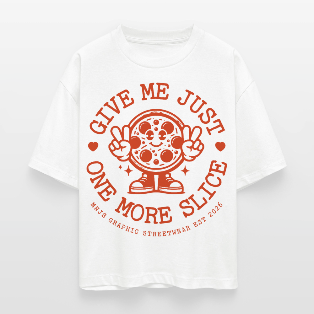 Pizza Design – Frauen Boxy Bio-T-Shirt - Weiß