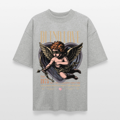 Blind Love Design – Oversized Unisex Bio T-Shirt - Grau meliert