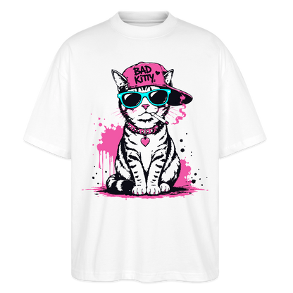 Bad Kitty Design – Oversized Unisex Bio T-Shirt - Weiß