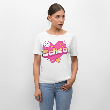 Schnee Design – Rundhals Frauen Bio-T-Shirt - Weiß
