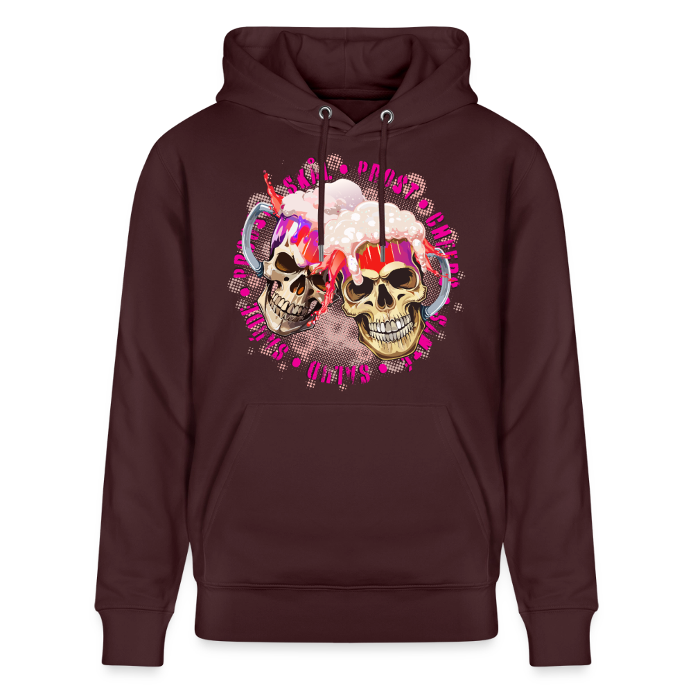 Party Skull Design Pink – Unisex Bio-Hoodie - Maroon
