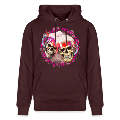 Party Skull Design Pink – Unisex Bio-Hoodie - Maroon