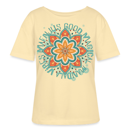 Mandala Türkis Design – Rundhals Frauen Bio-T-Shirt - Creme