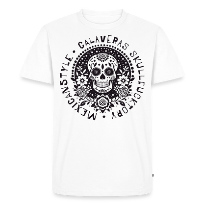 Sugar Skull Black Design - Männer Premium T-Shirt - Weiß