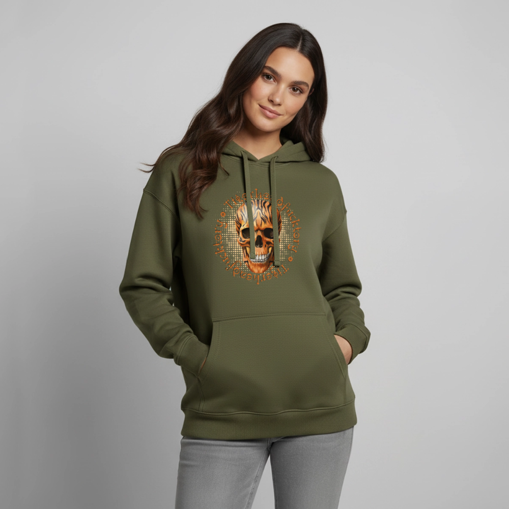 Tiger Skull Design – Oversized Unisex Hoodie - Khaki