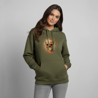 Tiger Skull Design – Oversized Unisex Hoodie - Khaki
