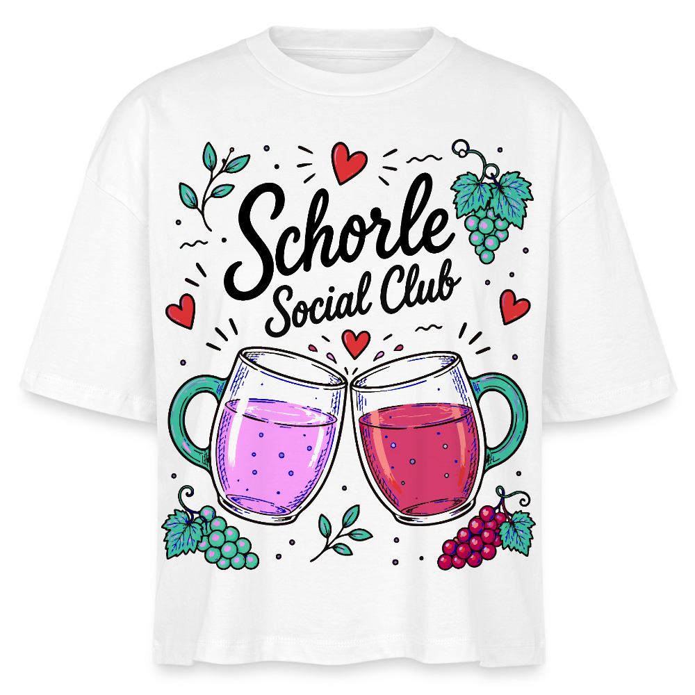 Schorle Social Club – Frauen Boxy Bio-T-Shirt - Weiß
