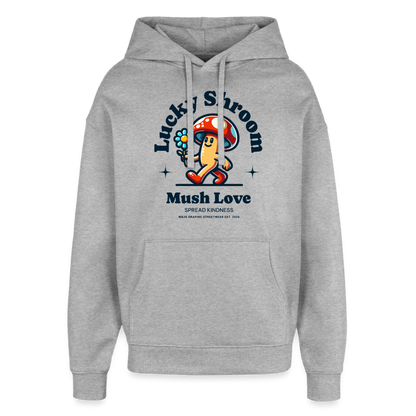 Lucky Shroom Design – Oversized Unisex Hoodie - Grau meliert
