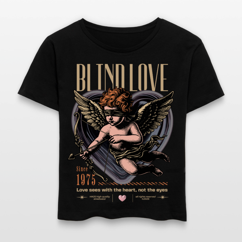 Blind Love Design – Rundhals Frauen Bio-T-Shirt - Schwarz