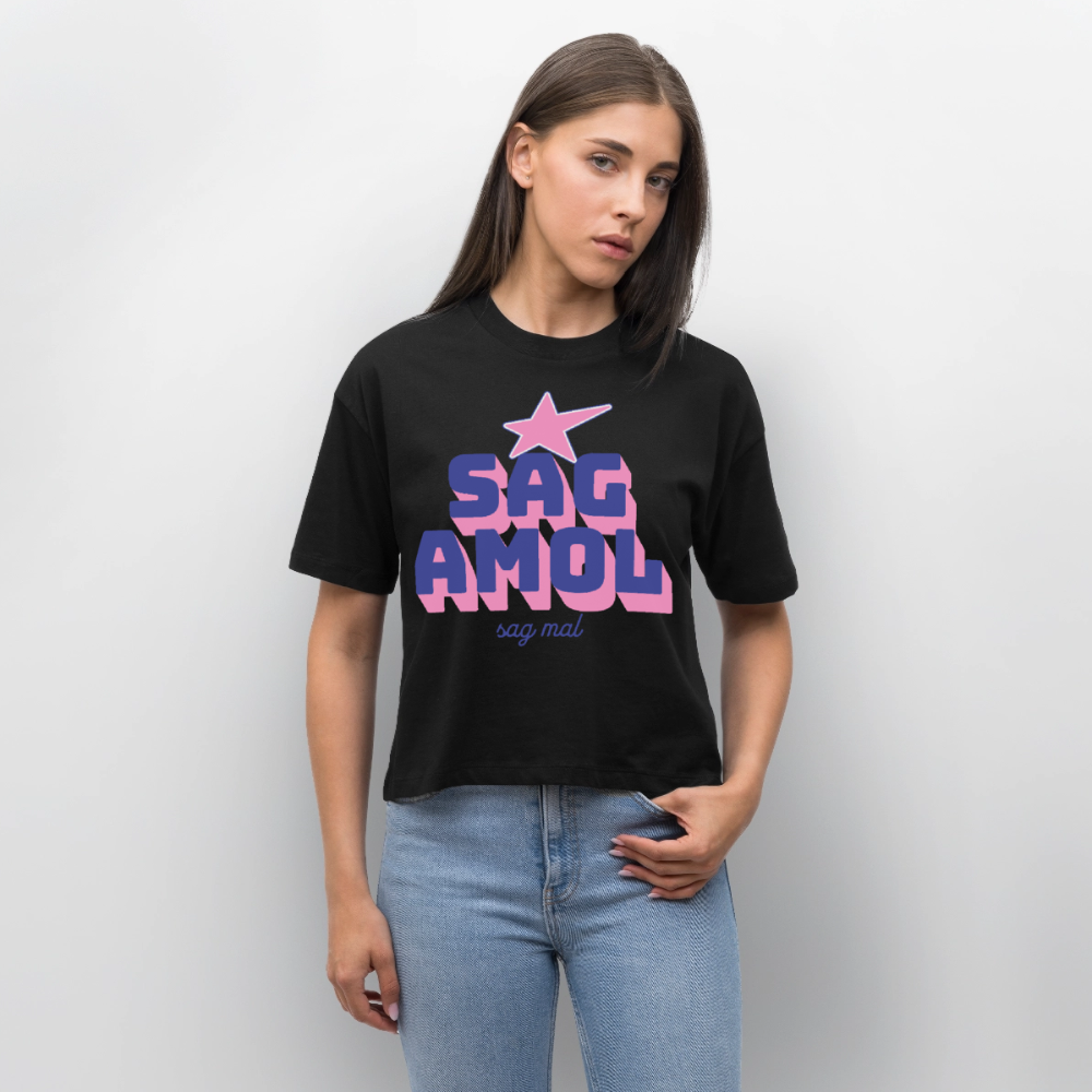 Sagamol Design – Frauen Boxy Bio-T-Shirt - Schwarz