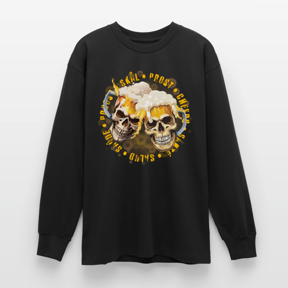 Party Skull Design – Oversized Langarmshirt - Schwarz