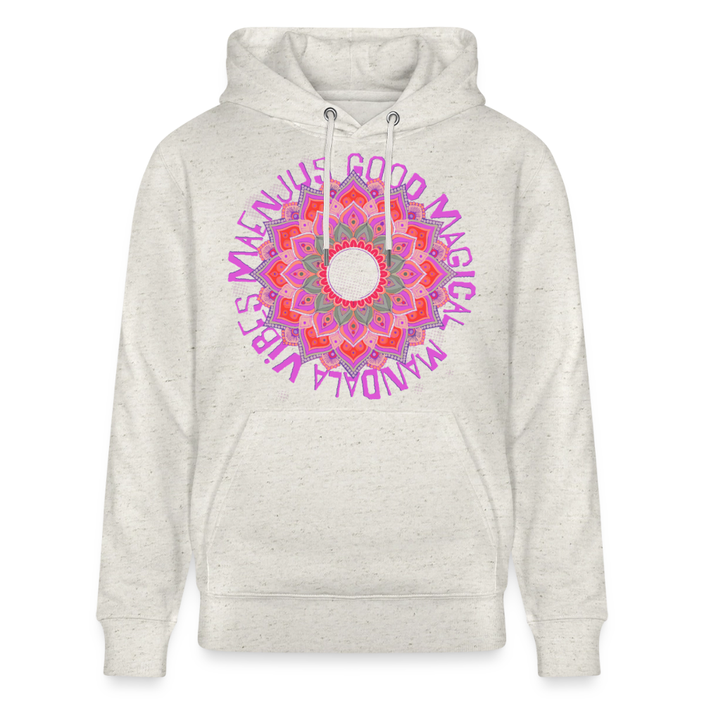 Mandala Pink Design – Unisex Bio-Hoodie - Beige meliert