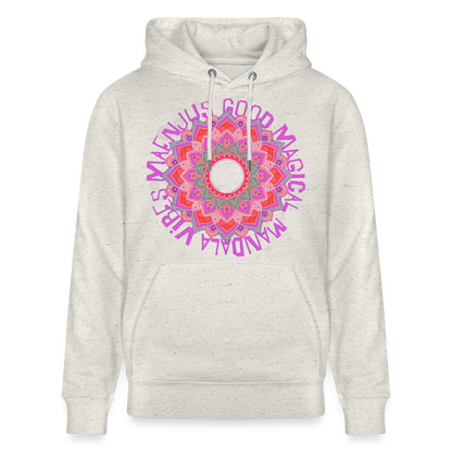 Mandala Pink Design – Unisex Bio-Hoodie - Beige meliert