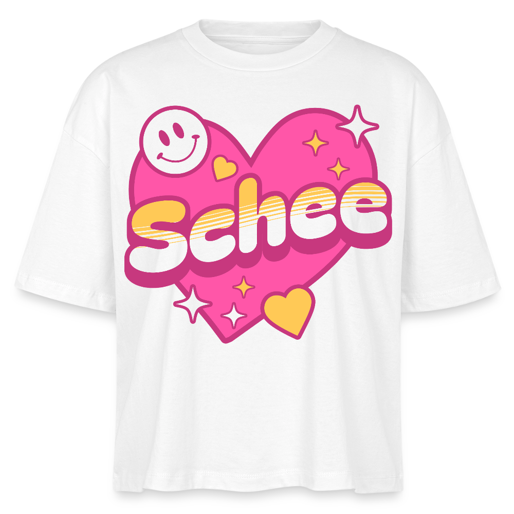 Schnee Design – Frauen Boxy Bio-T-Shirt - Weiß