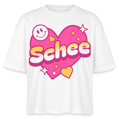 Schnee Design – Frauen Boxy Bio-T-Shirt - Weiß