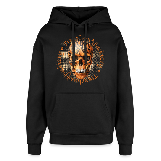 Tiger Skull Design – Oversized Unisex Hoodie - Schwarz
