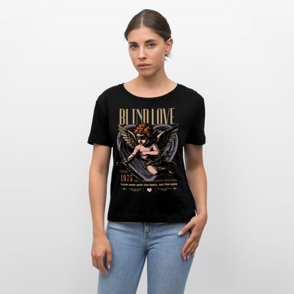 Blind Love Design – Rundhals Frauen Bio-T-Shirt - Schwarz