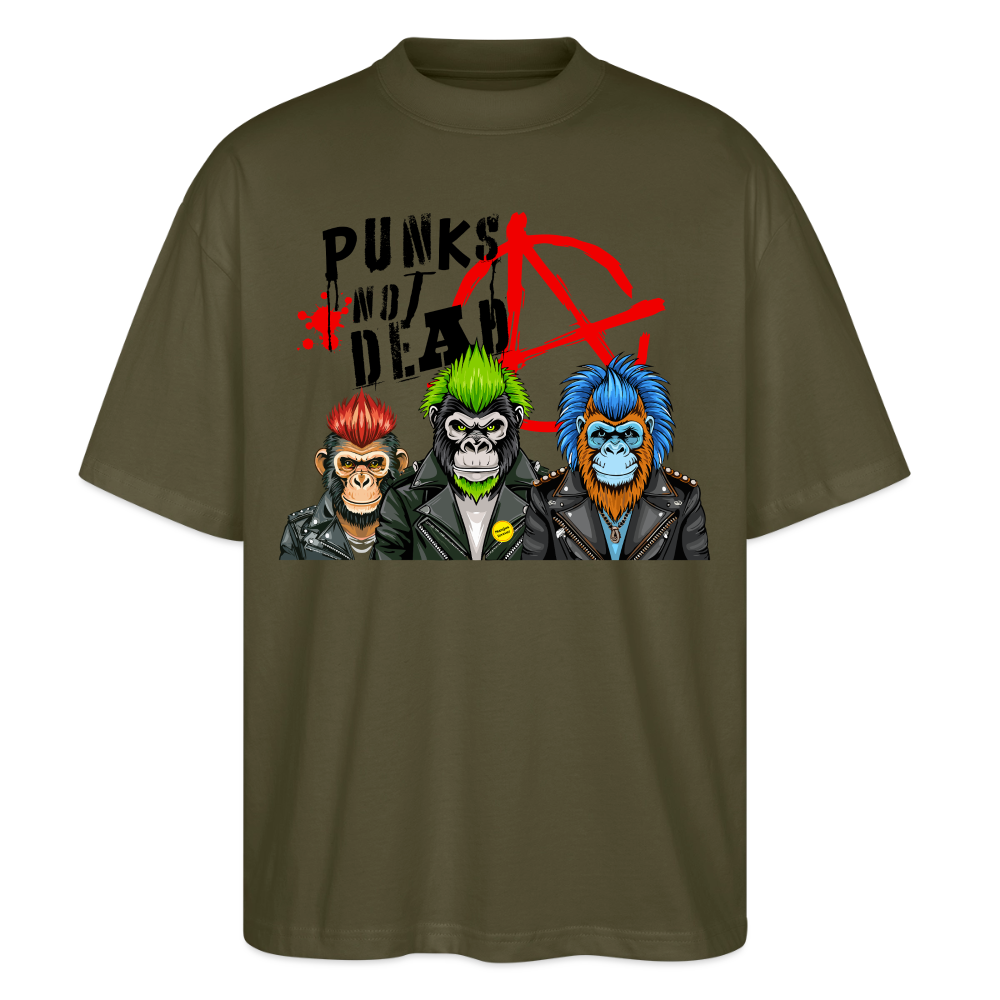 Punks Not Dead Design – Oversized Unisex Bio T-Shirt - Khaki