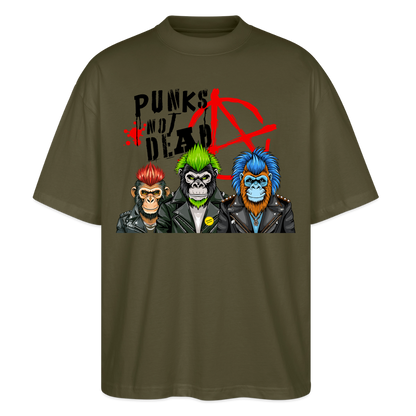 Punks Not Dead Design – Oversized Unisex Bio T-Shirt - Khaki