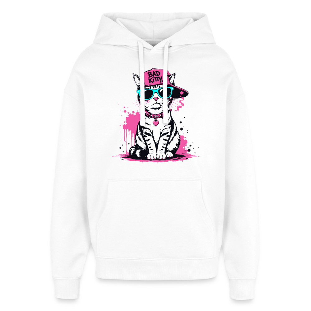Bad Kitty Design – Oversized Unisex Hoodie - Weiß